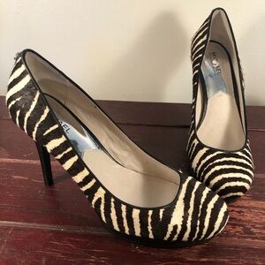Michael Kors Amara Zebra Print Heels Real Calf Hair Brown/Cream Size 9.5 NWT
